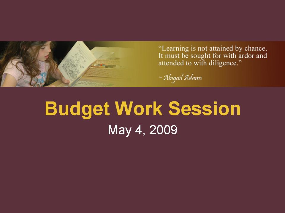 Budget 5-4-09